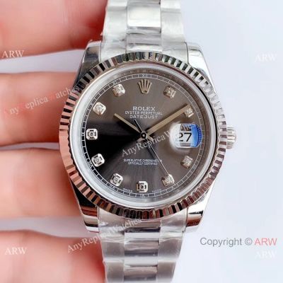 Noob Factory Swiss 3235 V3 Datejust II Gray Diamond Dial Watch Rolex Grade 1